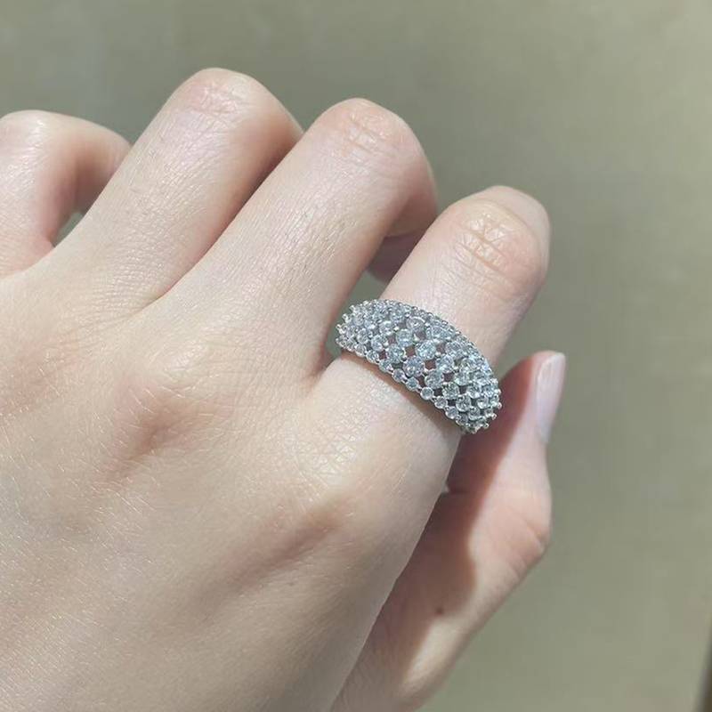 排戒S925银镀白金Women's Ring定制选款副石Moissanite1.5ct